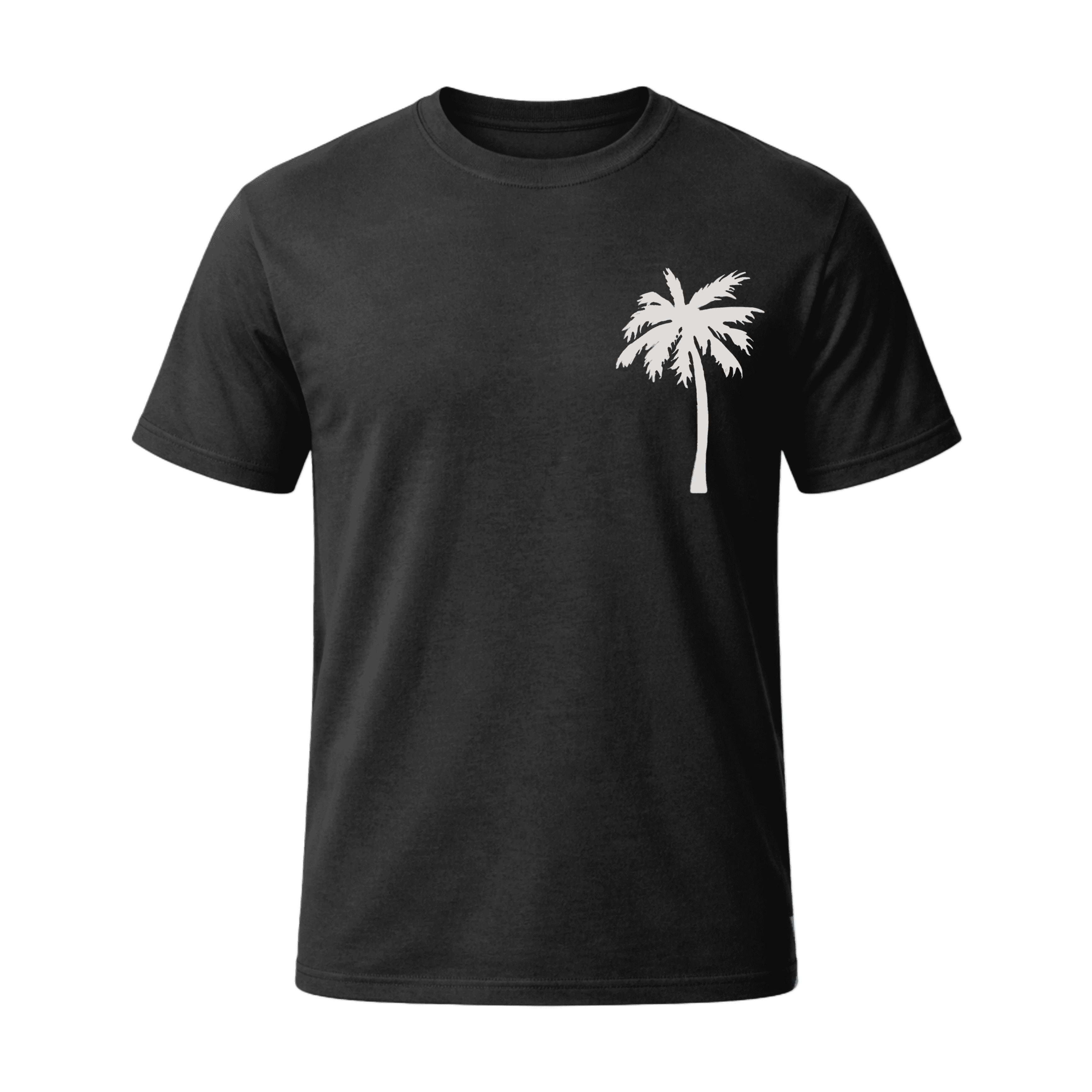 Playera negra con estampado de palmera