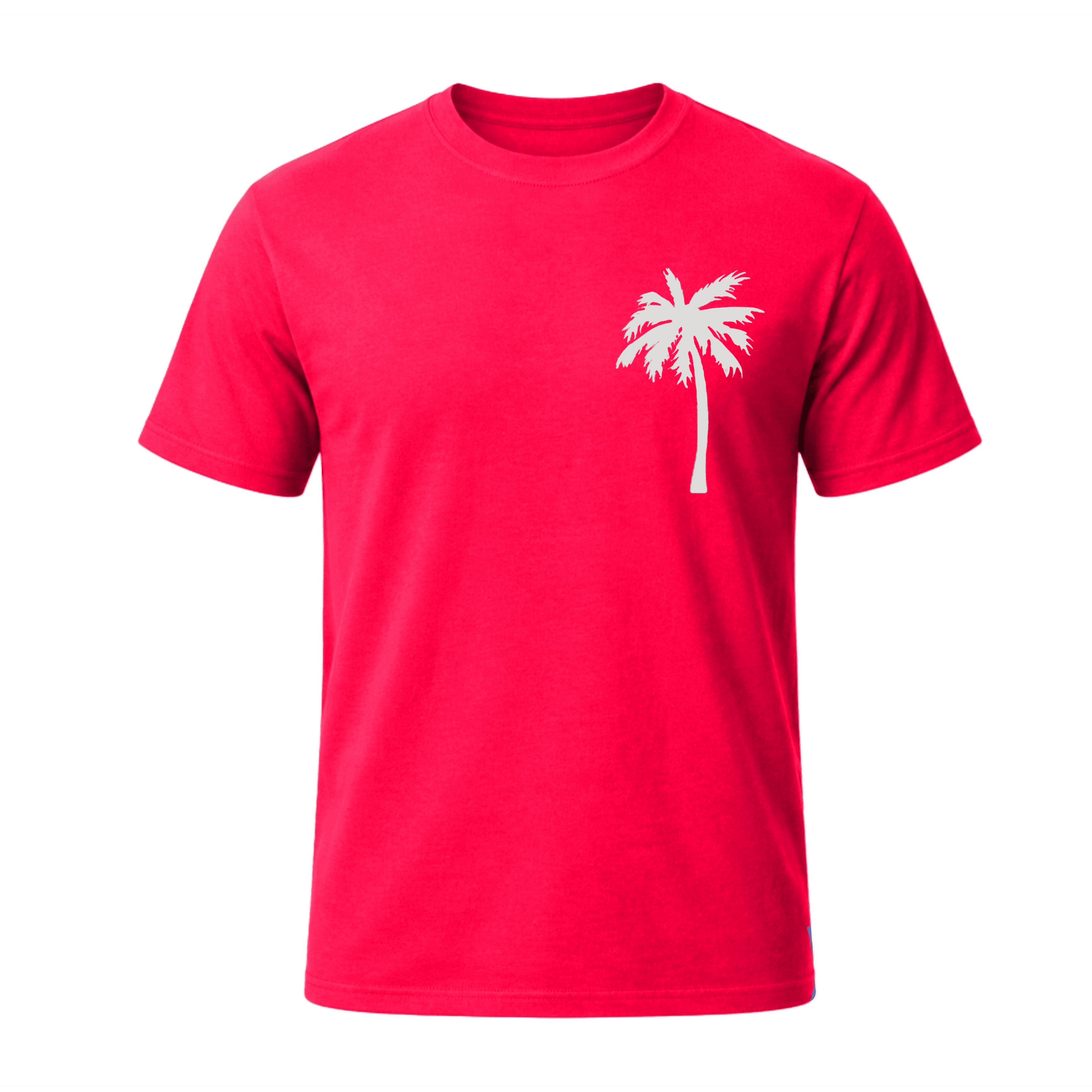 Playera fucsia con estampado de palmera